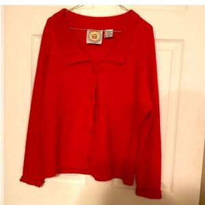 Classic Red Women's Cardigan Sweater